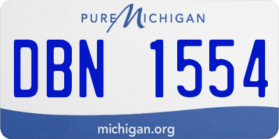MI license plate DBN1554