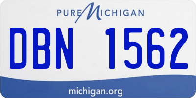 MI license plate DBN1562