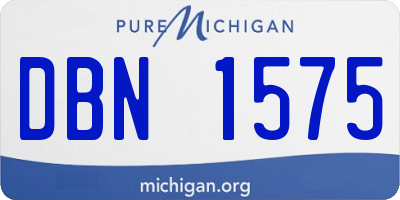 MI license plate DBN1575