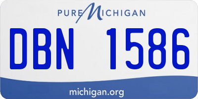 MI license plate DBN1586
