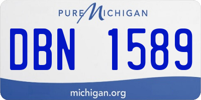 MI license plate DBN1589