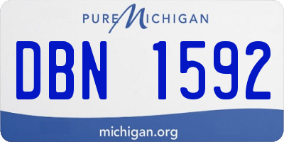 MI license plate DBN1592