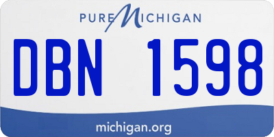 MI license plate DBN1598