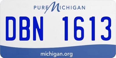MI license plate DBN1613