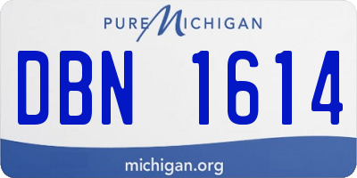 MI license plate DBN1614