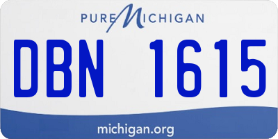 MI license plate DBN1615