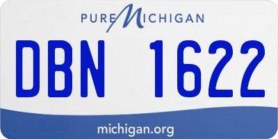 MI license plate DBN1622