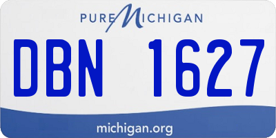 MI license plate DBN1627