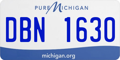 MI license plate DBN1630