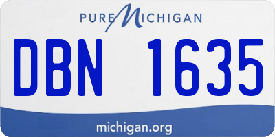 MI license plate DBN1635