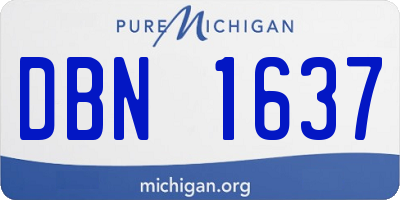 MI license plate DBN1637