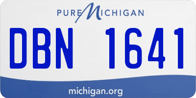 MI license plate DBN1641