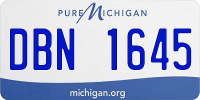 MI license plate DBN1645