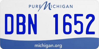 MI license plate DBN1652