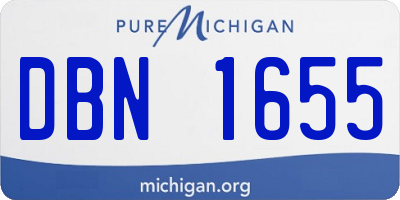 MI license plate DBN1655
