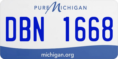 MI license plate DBN1668