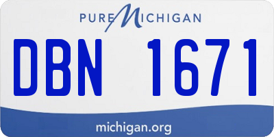 MI license plate DBN1671