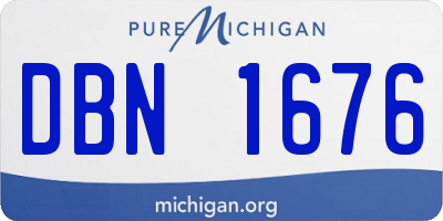 MI license plate DBN1676