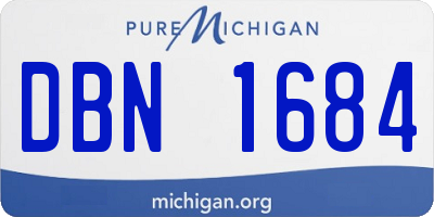 MI license plate DBN1684