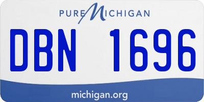 MI license plate DBN1696