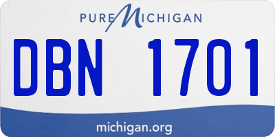 MI license plate DBN1701