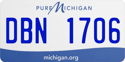 MI license plate DBN1706