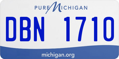 MI license plate DBN1710