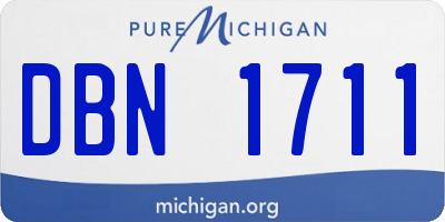 MI license plate DBN1711