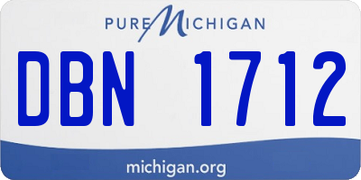MI license plate DBN1712