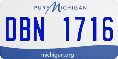 MI license plate DBN1716