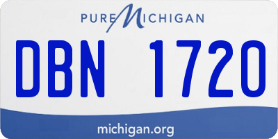 MI license plate DBN1720