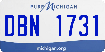 MI license plate DBN1731
