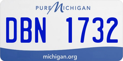 MI license plate DBN1732