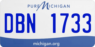 MI license plate DBN1733