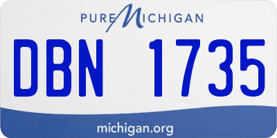 MI license plate DBN1735