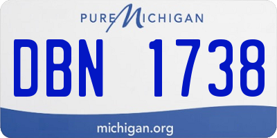 MI license plate DBN1738