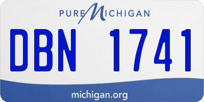 MI license plate DBN1741