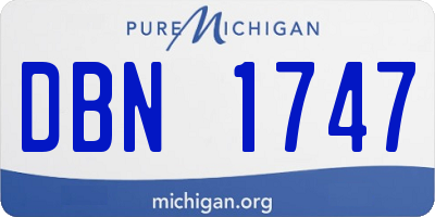 MI license plate DBN1747