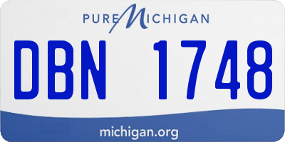 MI license plate DBN1748
