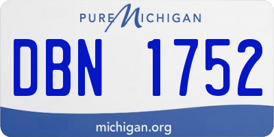MI license plate DBN1752