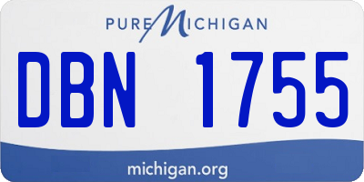 MI license plate DBN1755