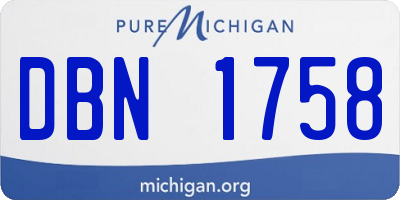 MI license plate DBN1758