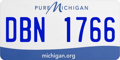 MI license plate DBN1766