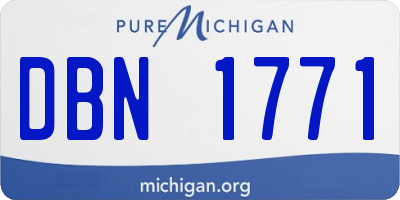 MI license plate DBN1771