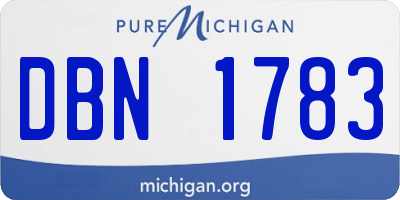 MI license plate DBN1783