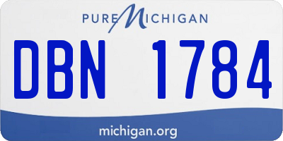 MI license plate DBN1784