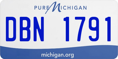 MI license plate DBN1791