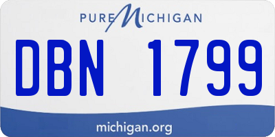MI license plate DBN1799