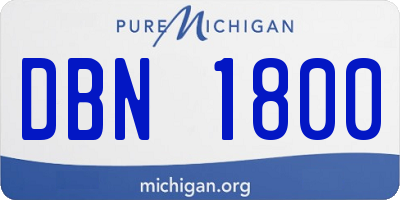 MI license plate DBN1800