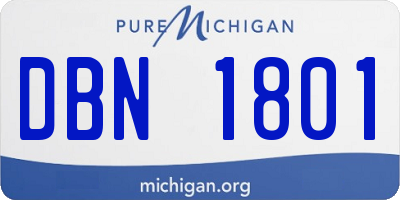 MI license plate DBN1801
